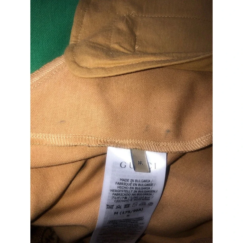 Gucci Monogram Track Jacket Technical Jersey W/Web Print Unisex M Vtg Camel NEW‎